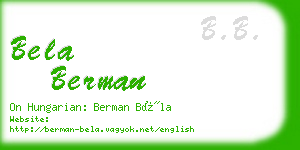 bela berman business card